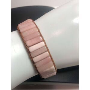2624 Celtic knot leather rose quartz bracelet